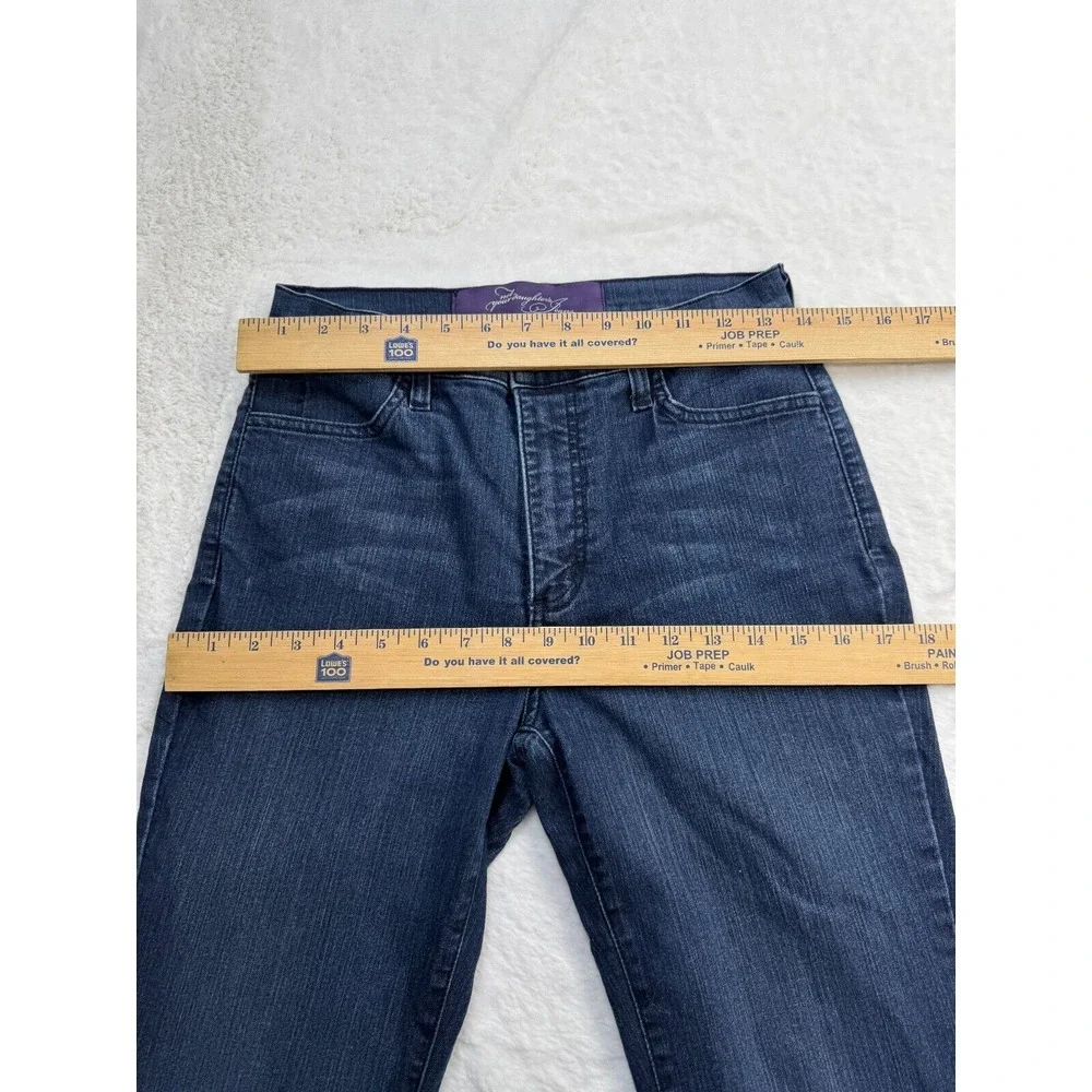 NYDJ Blue Straight Leg Jeans with Embroidered Pockets - Picture 7 of 16